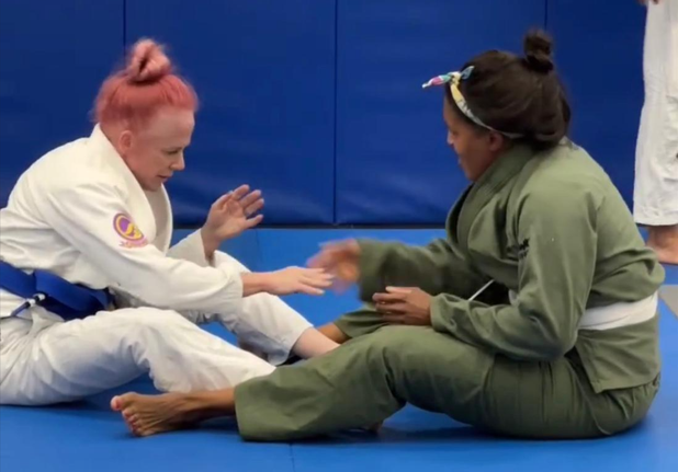 Dr. Michelle during a Jiu- Jitsu session