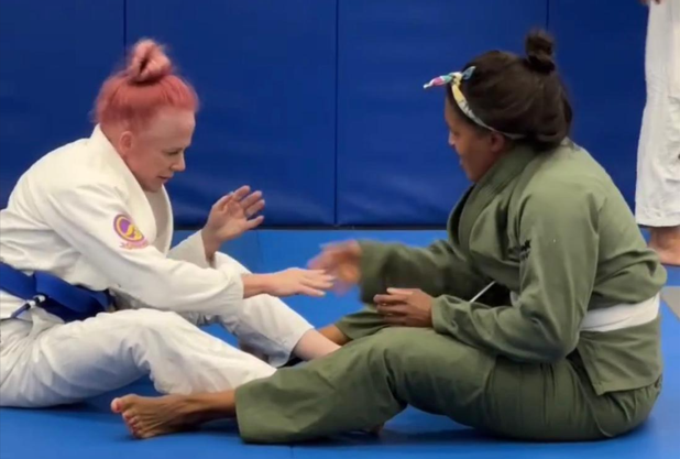 Dr. Michelle during a Jiu- Jitsu session