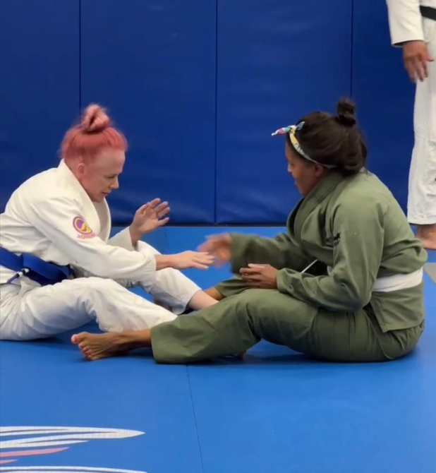 Dr. Michelle during a Jiu- Jitsu session