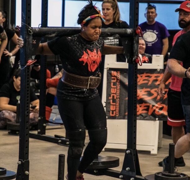 Dr. Michelle during a weightlifting competition