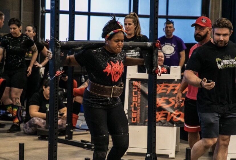Dr. Michelle during a weightlifting competition